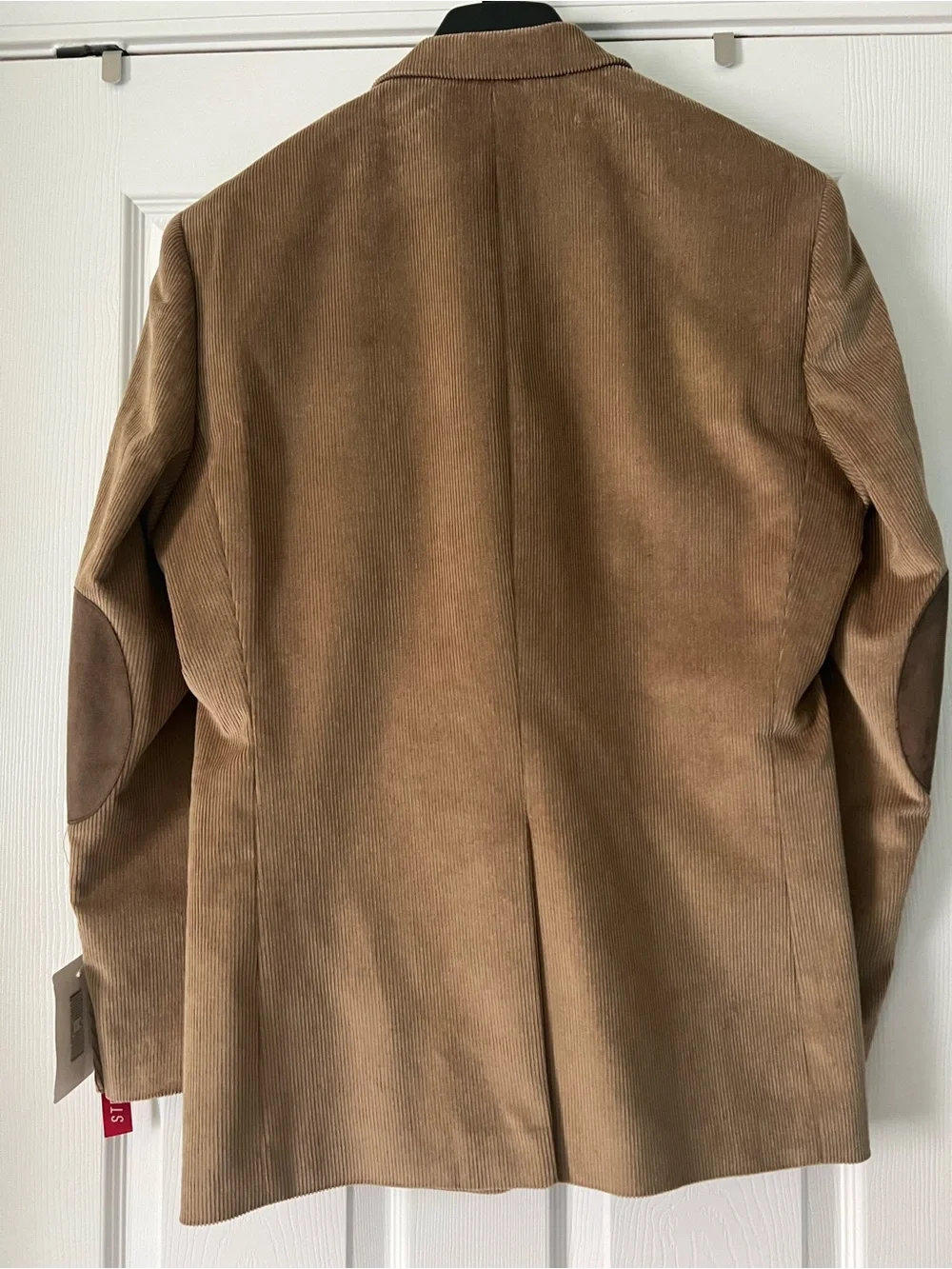 Chaps Men’s Tan Corduroy Stretch Blazer with Elbow Patches